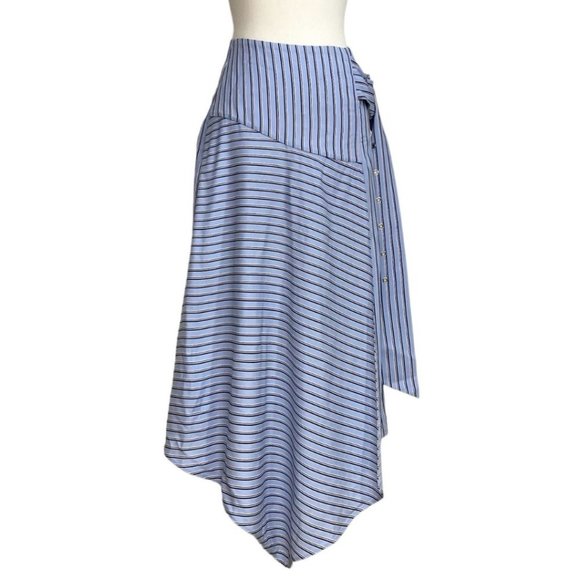 Tibi Blue Striped Midi Skirt - Picture 4 of 11